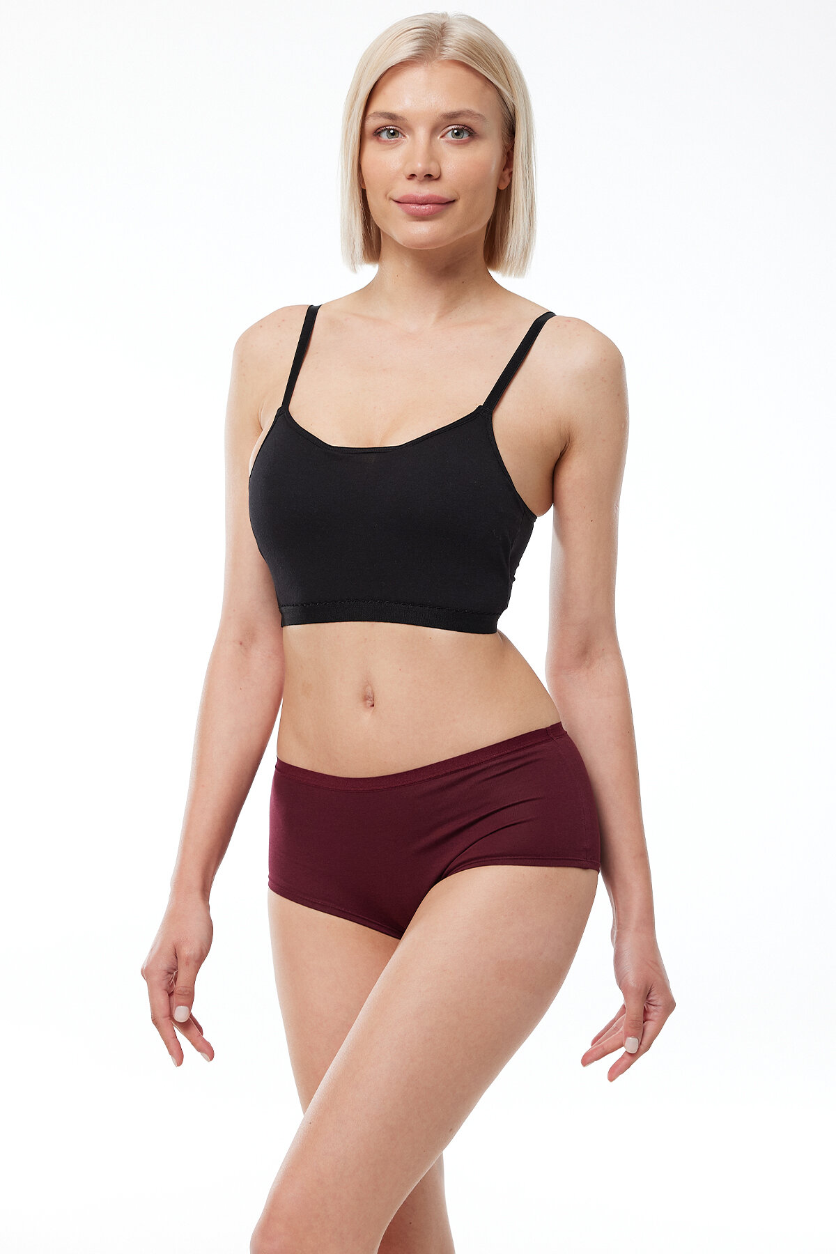 Malabadi Kadın Bordo Ekru Lacivert 7 Li Paket Geniş Kenarlı İz Yapmayan Modal Külot 7M1906 - 5