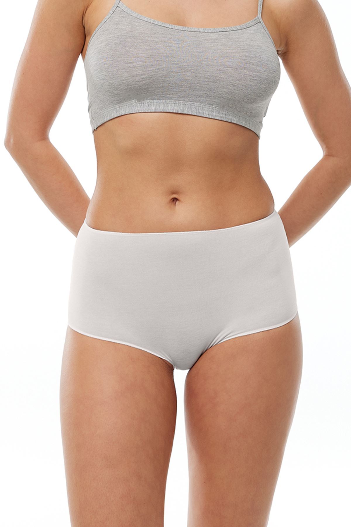 Malabadi Kadın Ekru 2 li Paket Geniş Kenarlı Modal Külot 1053 