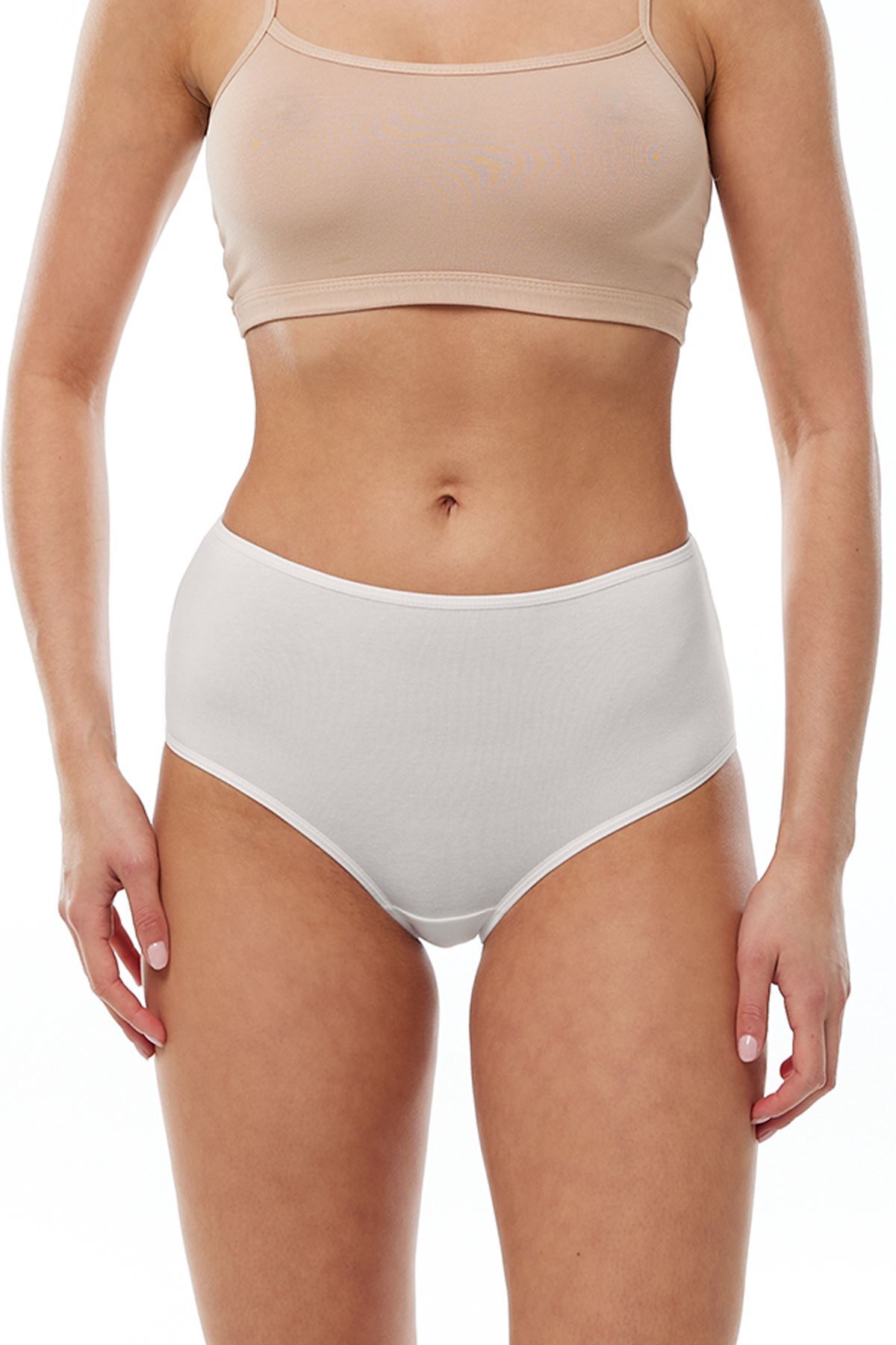 Malabadi Kadın Ekru 2 li Paket Modal Yüksek Bel Bato Slip Külot 1030 - 1