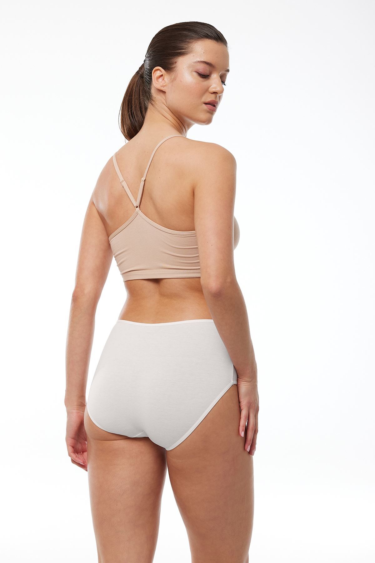 Malabadi Kadın Ekru 2 li Paket Modal Yüksek Bel Bato Slip Külot 1030 - 3