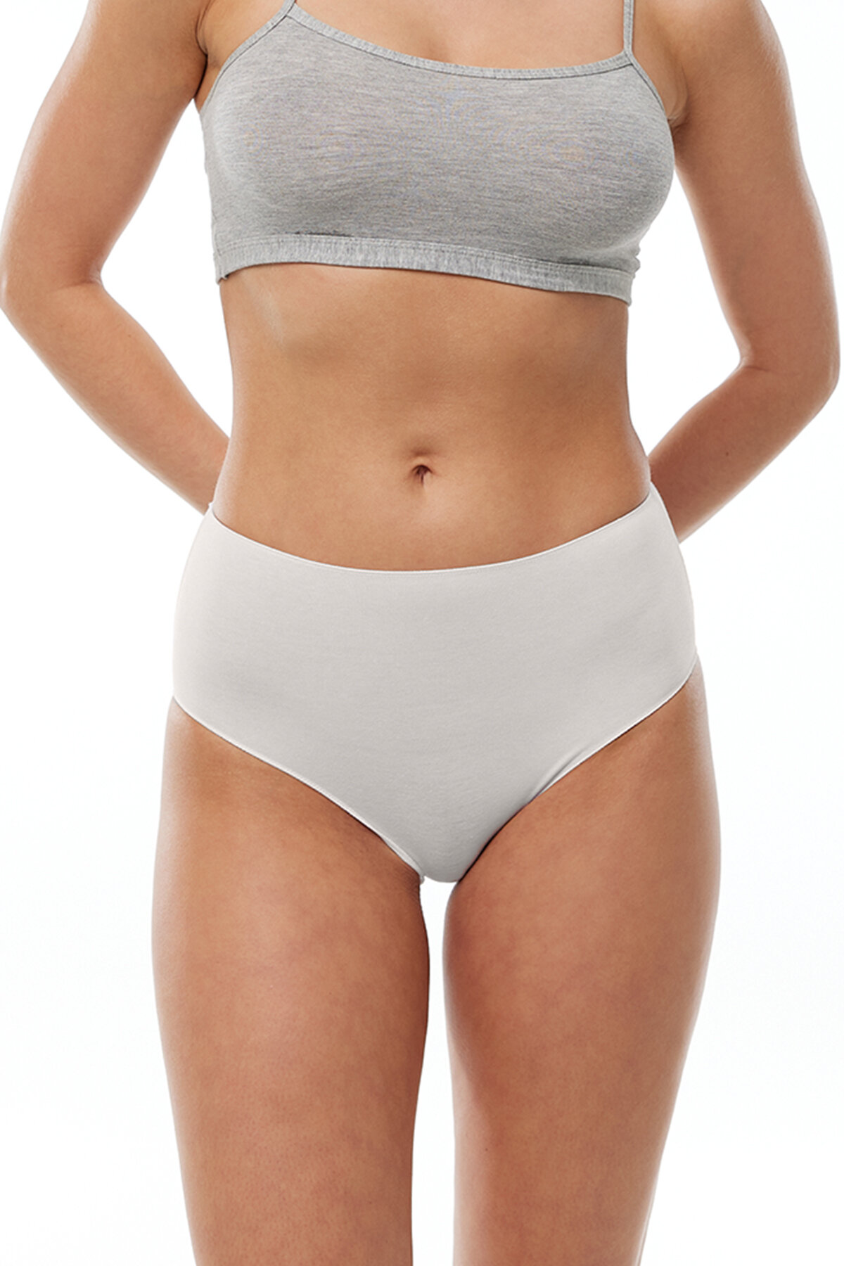 Malabadi Kadın Ekru 6 lı Paket Modal Yüksek Bel Slip Külot 1955 - 2