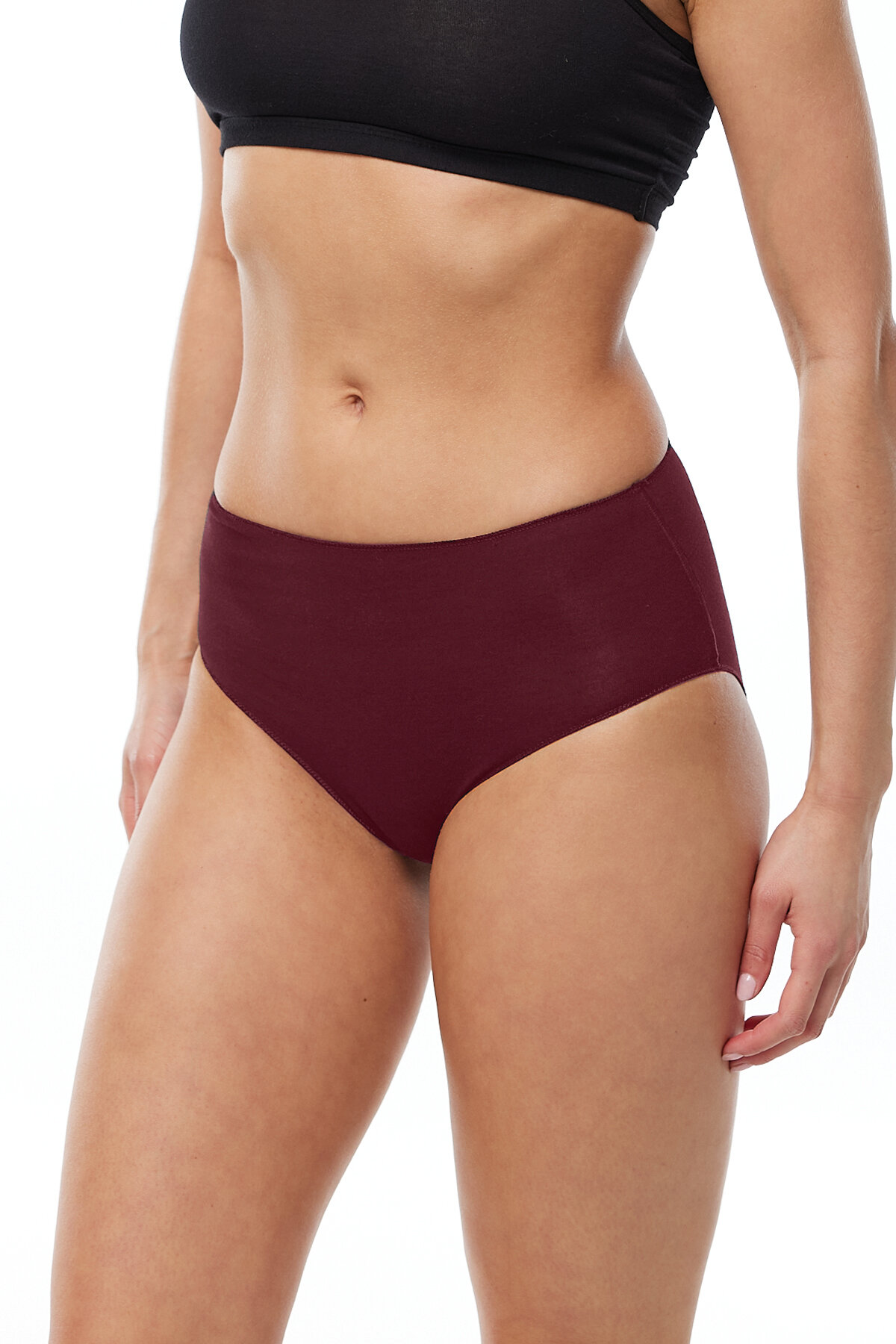 Malabadi Kadın Lacivert Bordo Ten Rengi 6 lı Paket Modal Yüksek Bel Slip Külot 1955 - 3