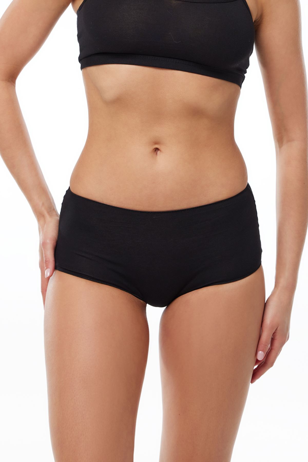 Malabadi Kadın Siyah 2 li Paket Geniş Kenarlı Modal Külot 1053 - 1