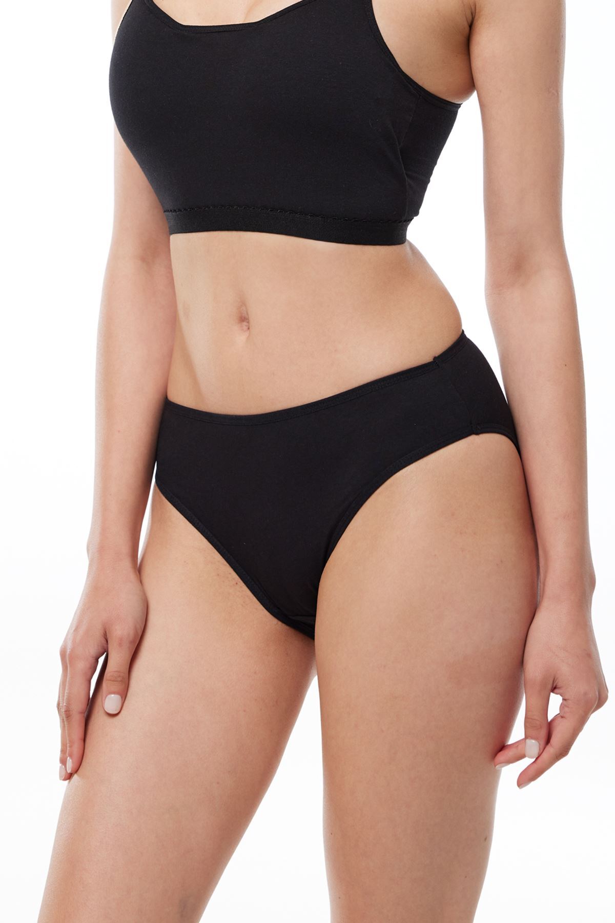 Malabadi Kadın Siyah 2 li Paket Normal Bel Modal Slip Külot 1028 - 1