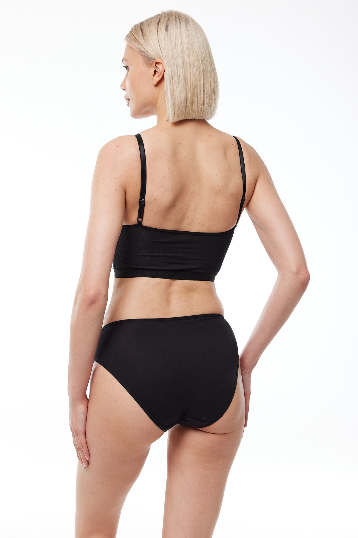 Malabadi Kadın Siyah 2 li Paket Normal Bel Modal Slip Külot 1028 - 3