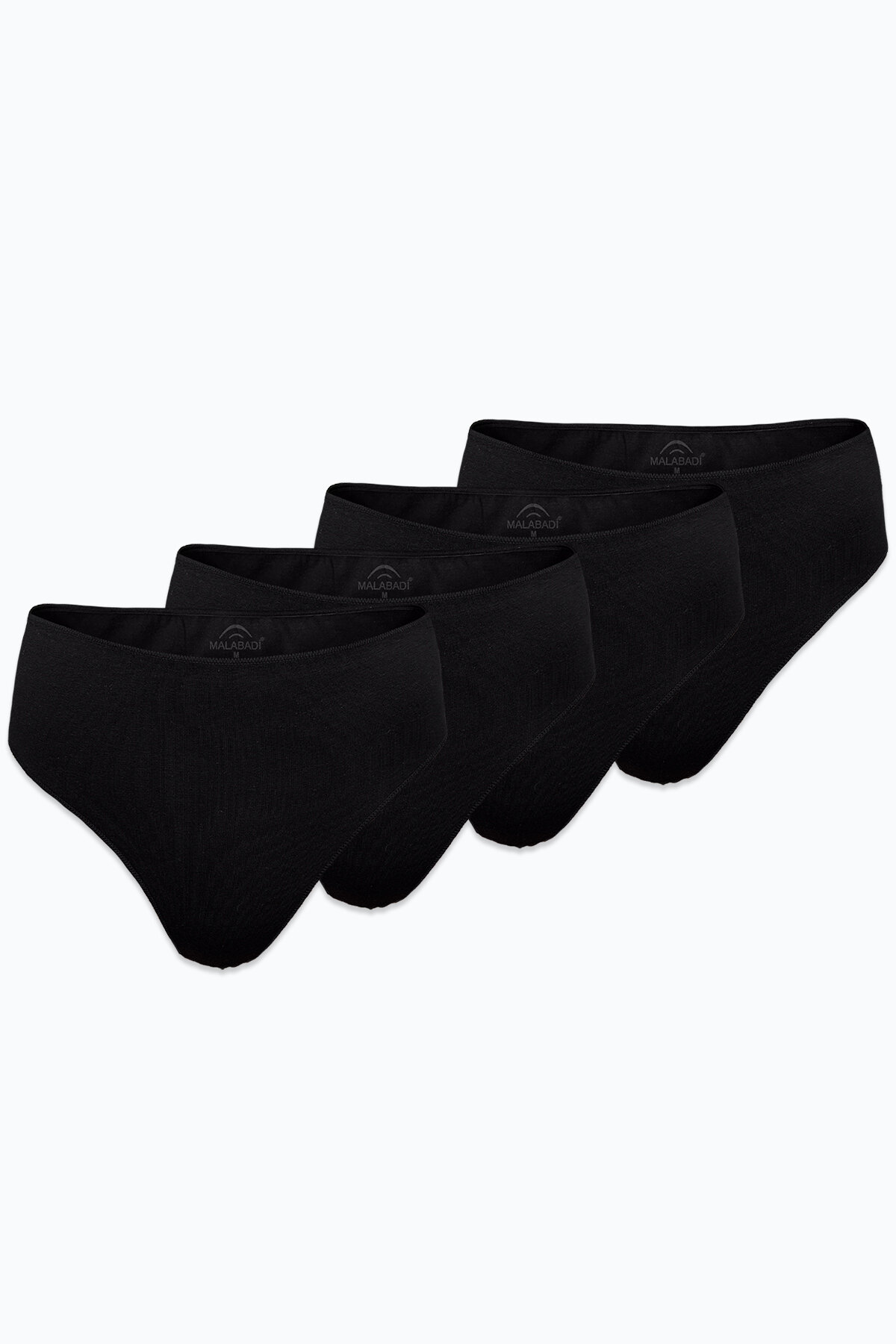 Malabadi Kadın Siyah 4 lü Paket Modal Yüksek Bel String Tanga 4M178 - 1