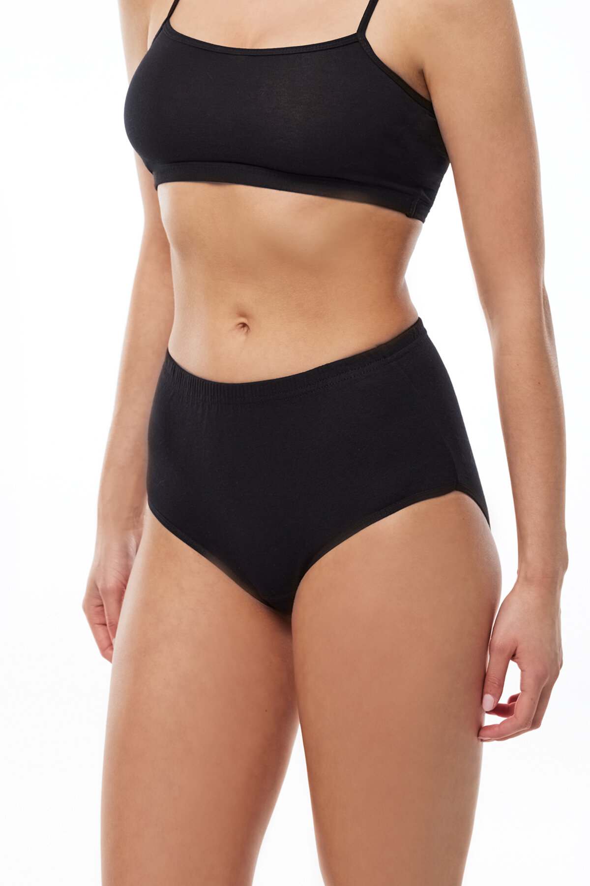 Malabadi Kadın Siyah 6 Lı Paket %100 Pamuk Yüksek Bel Büyük Beden Anne Külodu 156-E 