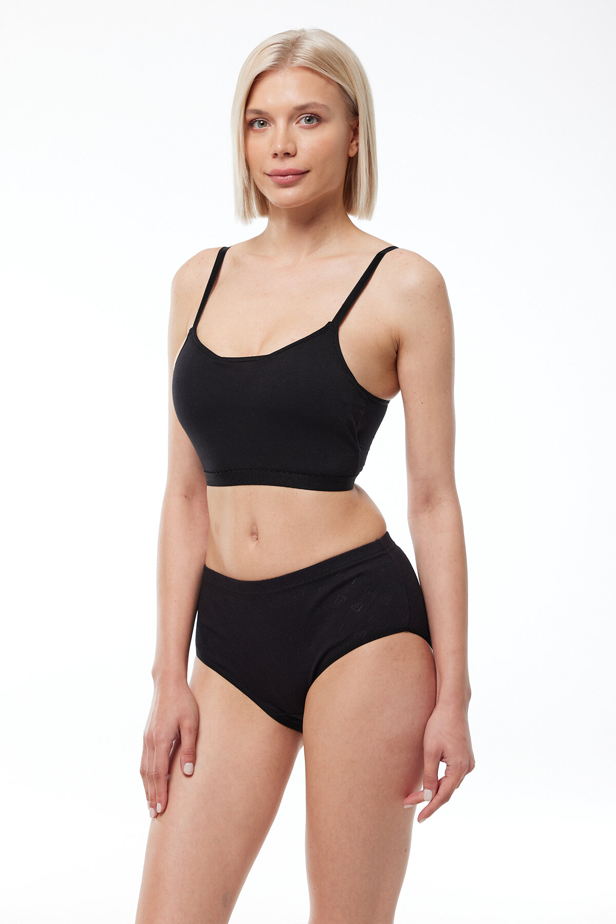 Malabadi Kadın Siyah 6 Lı Paket %100 Pamuk Yüksek Bel Jakarlı Slip Külot 351 - 2