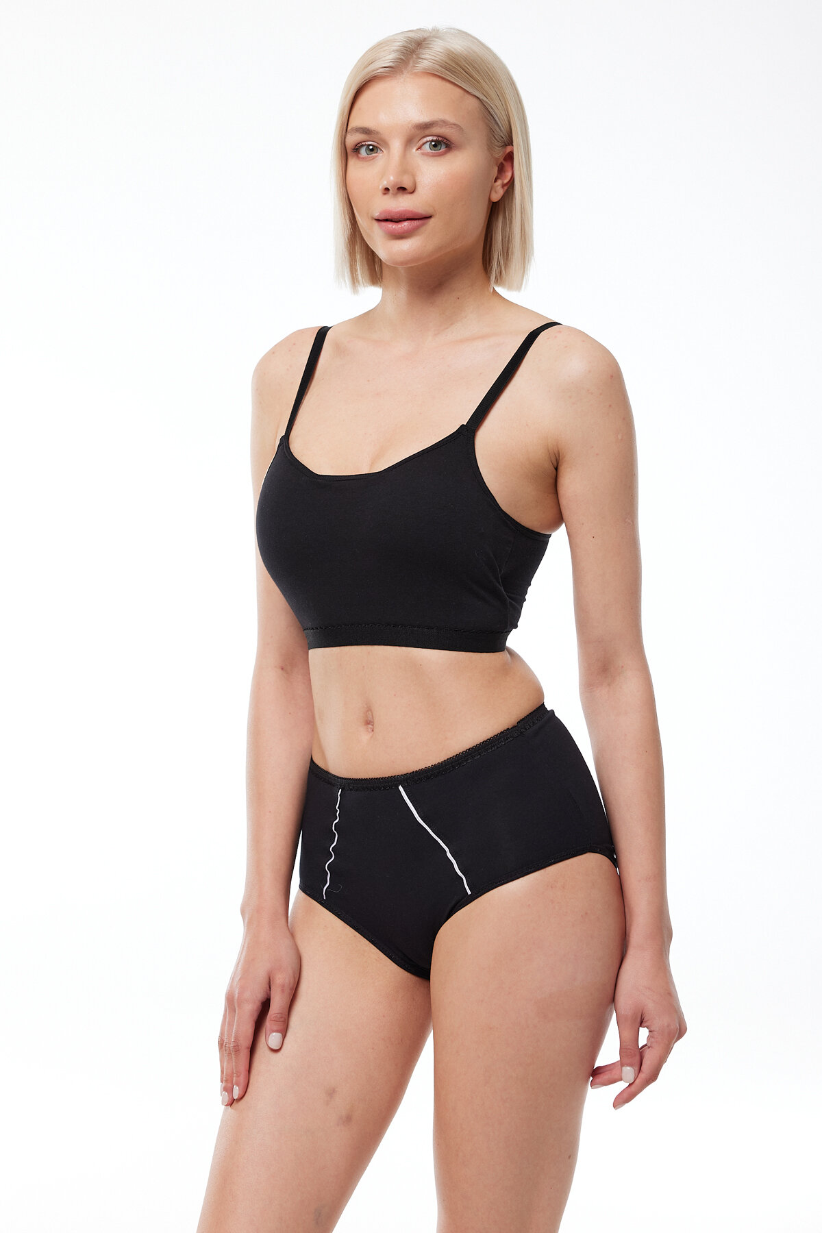 Malabadi Kadın Siyah 6 Lı Paket Pamuk Elastan Sabrina Yüksek Bel Slip Külot 114 - 2