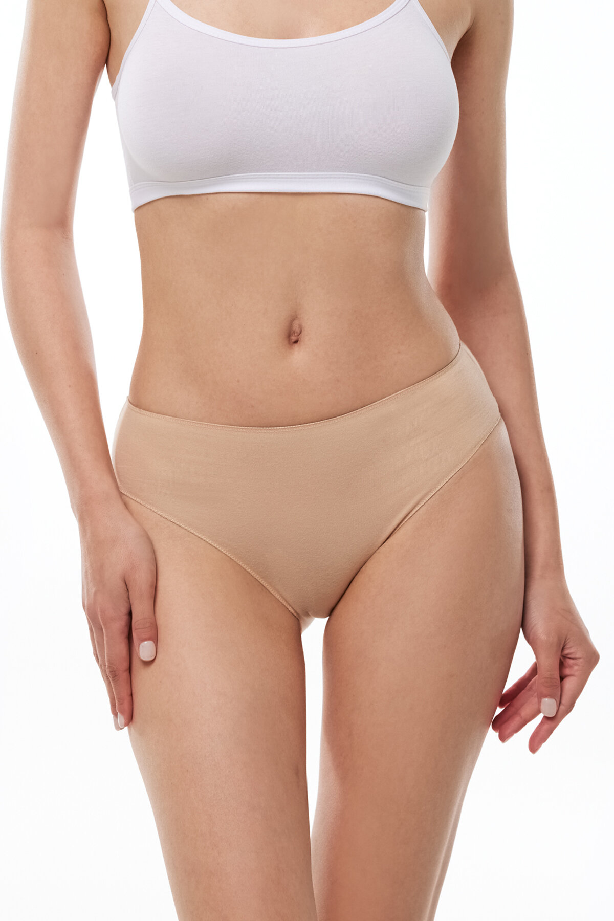 Malabadi Kadın Siyah Beyaz Ten 6 lı Paket Modal Dar Kalıp Ara Bel Slip Külot 187 - 4