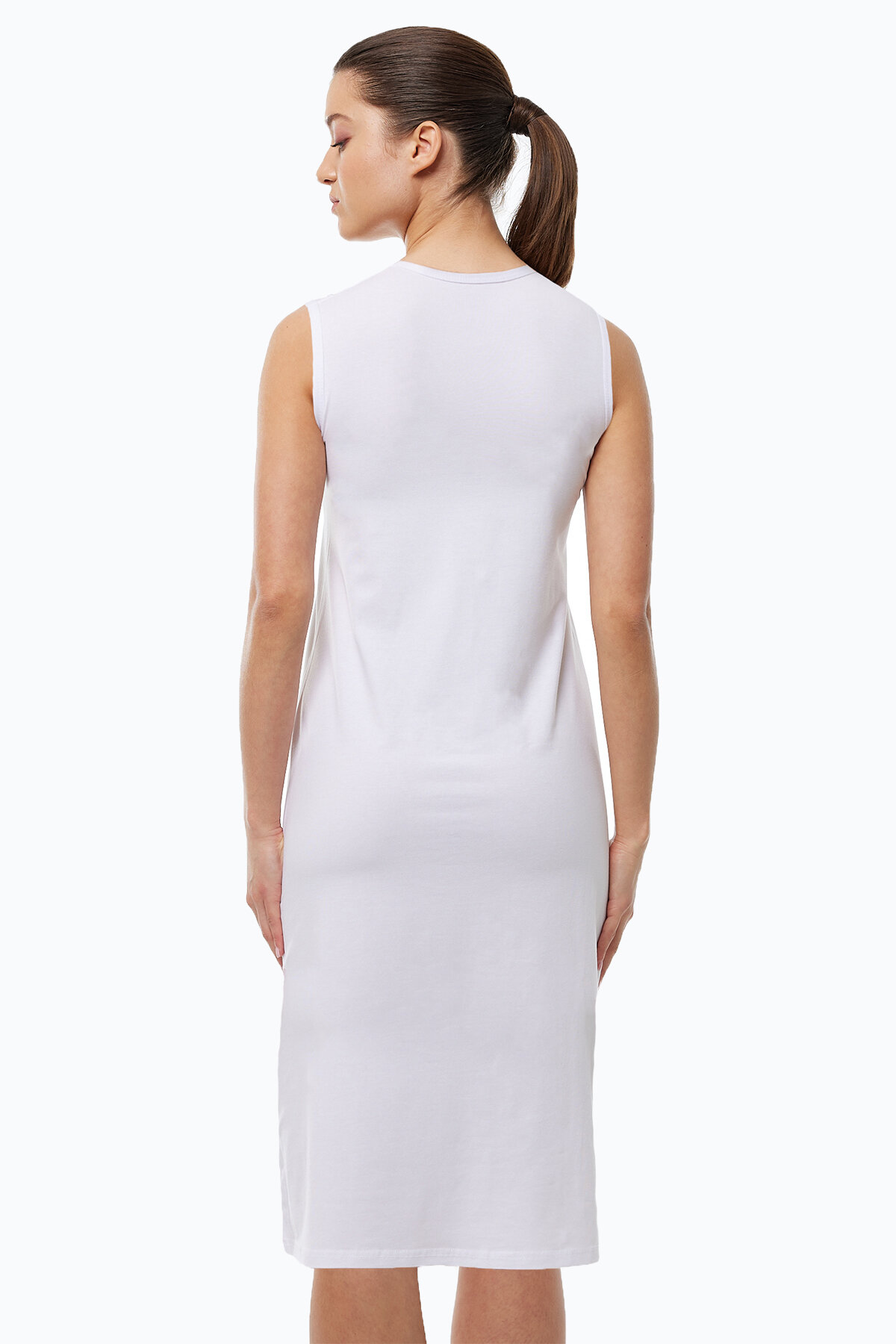 Malabadi Kadın Siyah Beyaz Ten Rengi 3 lü Set Uzun Kolsuz Elbise Astarı Modal Kombinezon 3M1049 - 8