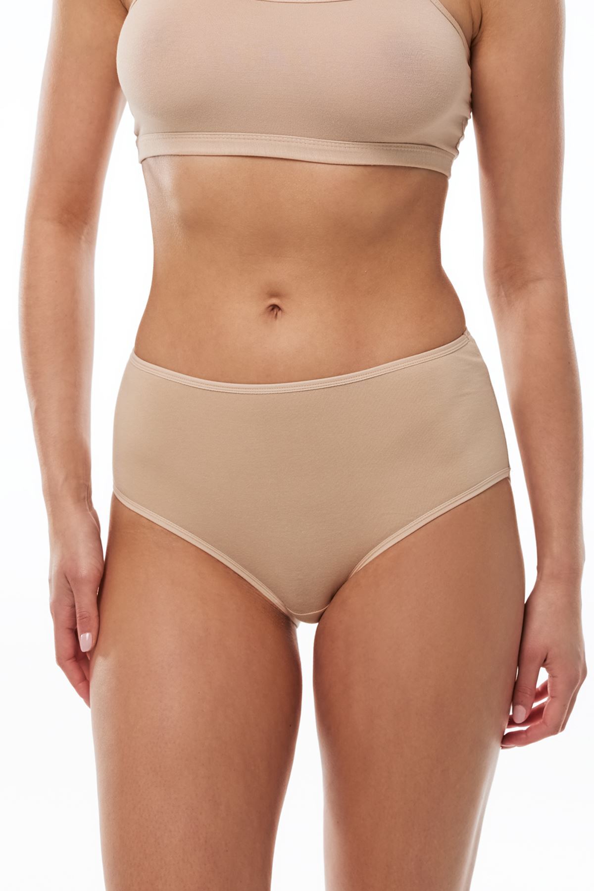 Malabadi Kadın Ten 2 li Paket Modal Yüksek Bel Bato Slip Külot 1030 - 1