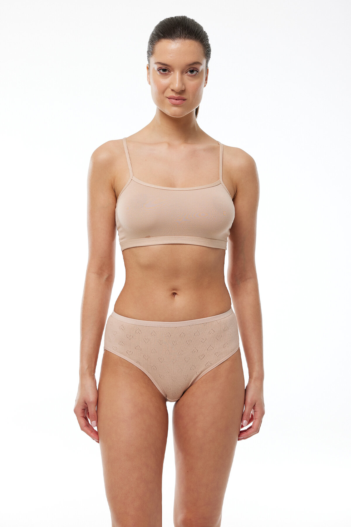 Malabadi Kadın Ten 6 Lı Paket %100 Pamuk Ara Bel Jakarlı Slip Külot 350 - 2