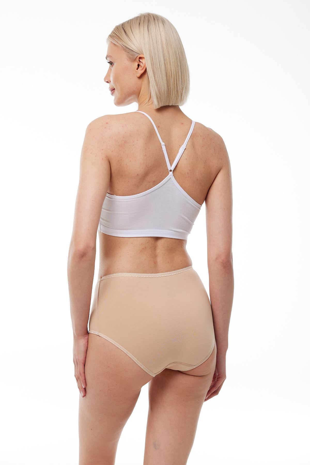 Malabadi Kadın Ten 6 Lı Paket Pamuk Elastan Sabrina Yüksek Bel Slip Külot 114 - 3