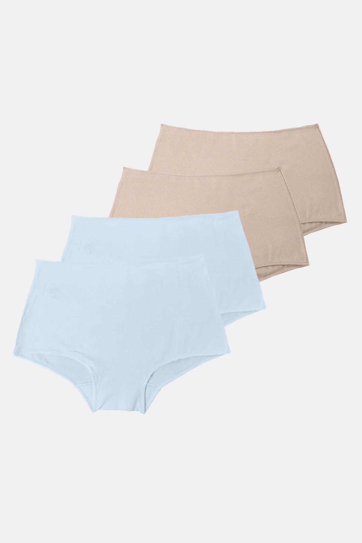 Malabadi Kadın Ten Ekru 4 lü Paket Geniş Kenarlı Modal Külot 1053 