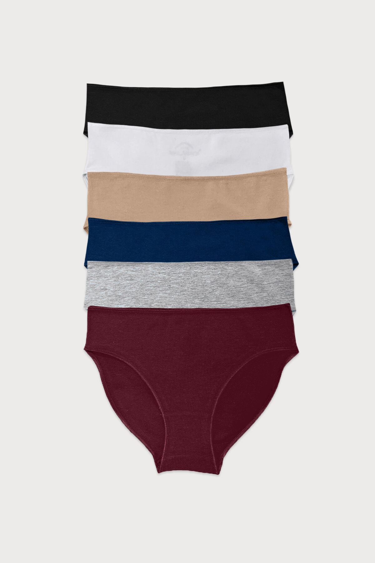 Malabadi Kadın Renkli 6 lı Paket Modal Dar Kalıp Ara Bel Slip Külot 187 