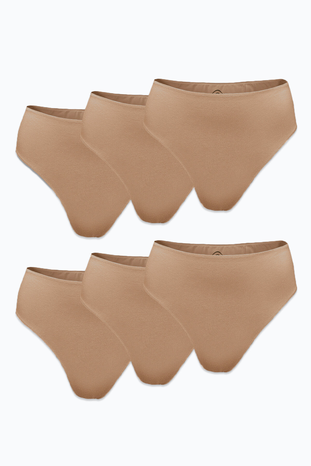 Malabadi Kadın Cappuccino 6 lı Paket Modal Yüksek Bel String Görünmez Tanga 6M178 - 1