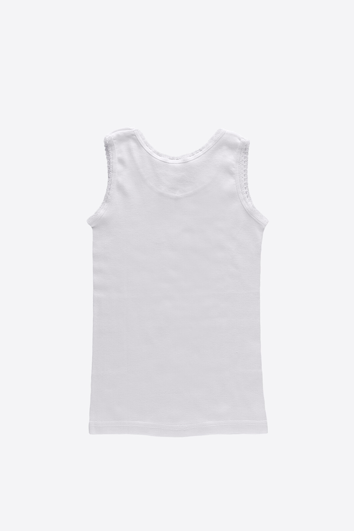 Malabadi Kız Çocuk Beyaz 6 Lı Paket %100 Pamuk Ribana Atlet 305-E - 2