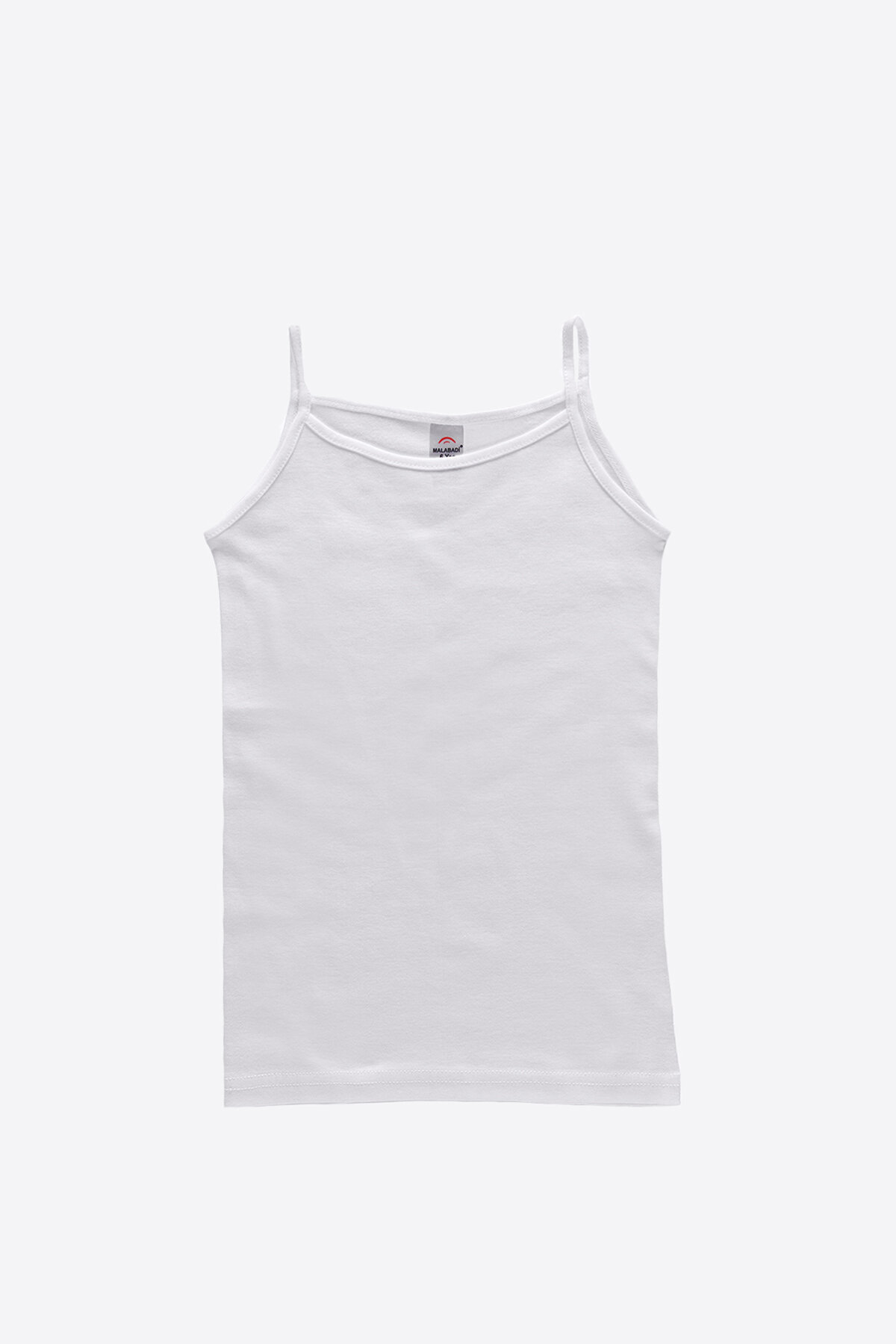 Malabadi Kız Çocuk Beyaz 6 Lı Paket %100 Pamuk Ribana İp Askılı Atlet 90315-E - 1
