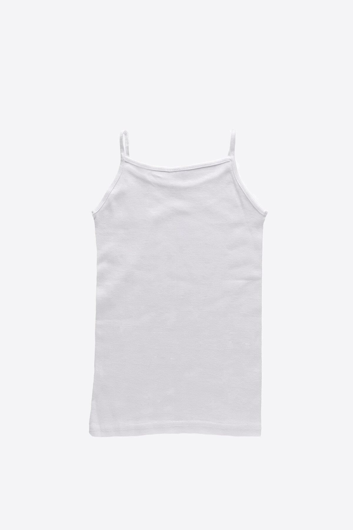 Malabadi Kız Çocuk Beyaz 6 Lı Paket %100 Pamuk Ribana İp Askılı Atlet 90315-E - 2