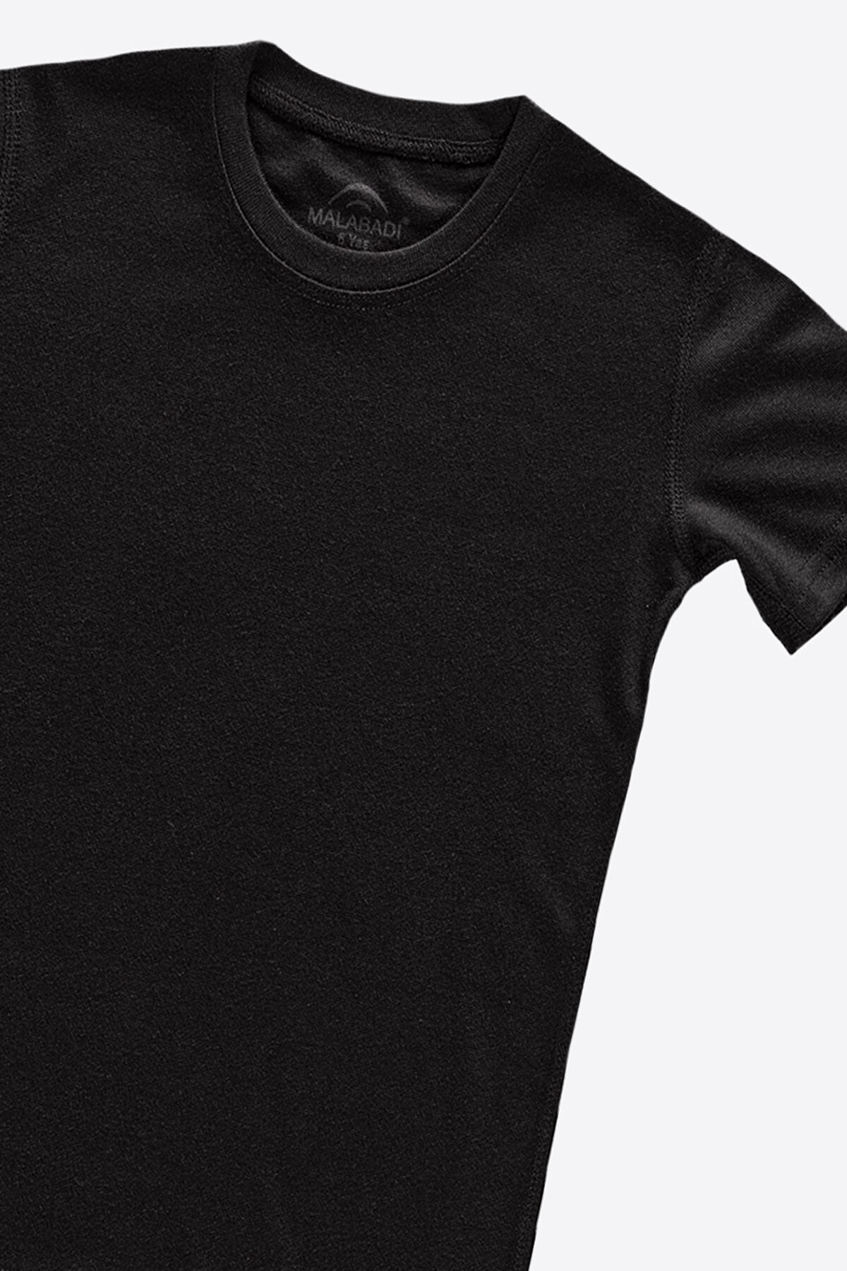 Malabadi Unisex Çocuk Siyah Kısa Kollu Viloft Termal Üst İçlik 402 - 2