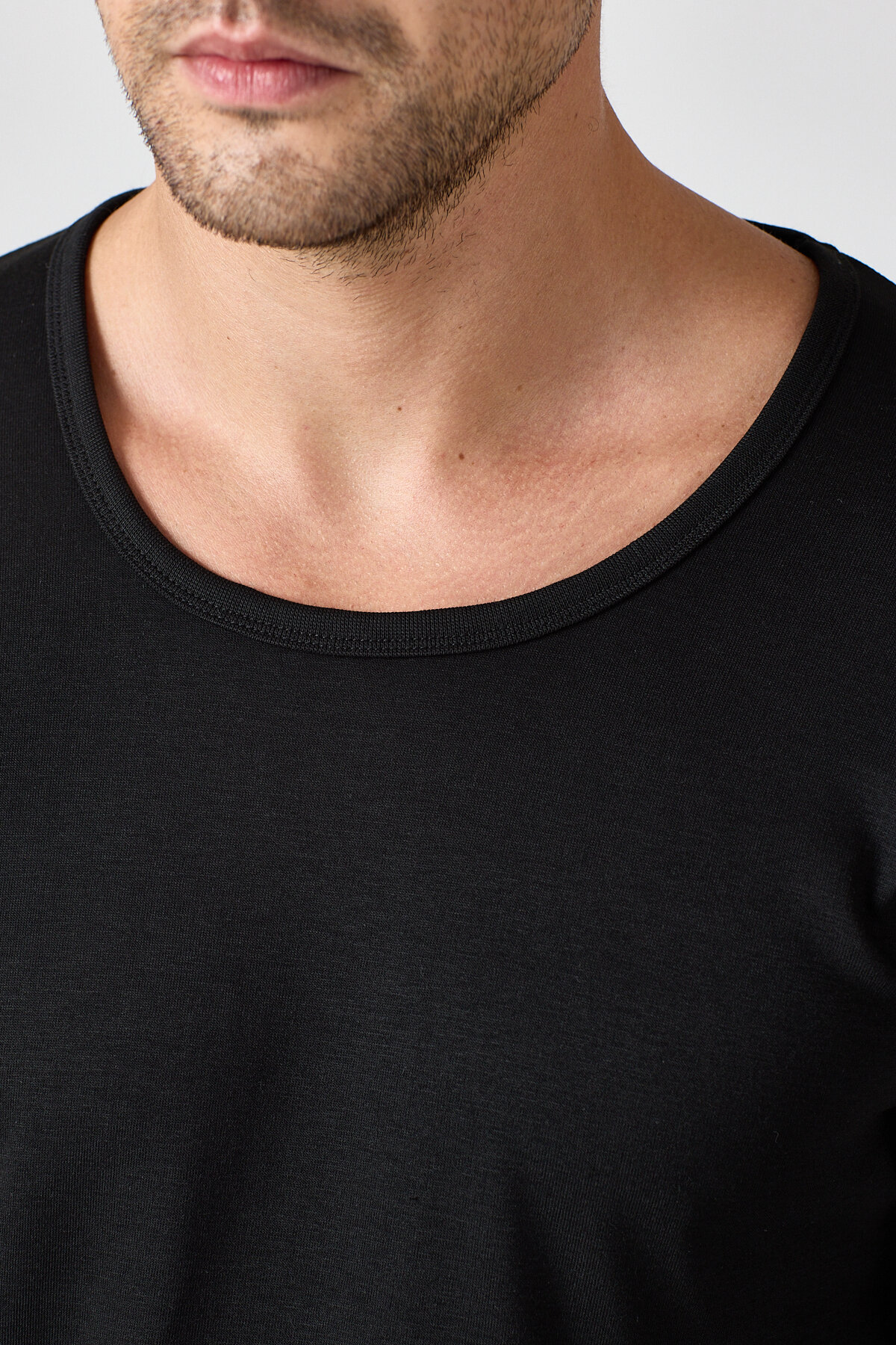 Malabadi Unisex Siyah Açık Yaka Uzun Kollu Ekonomik Termal İçlik 343 - 6