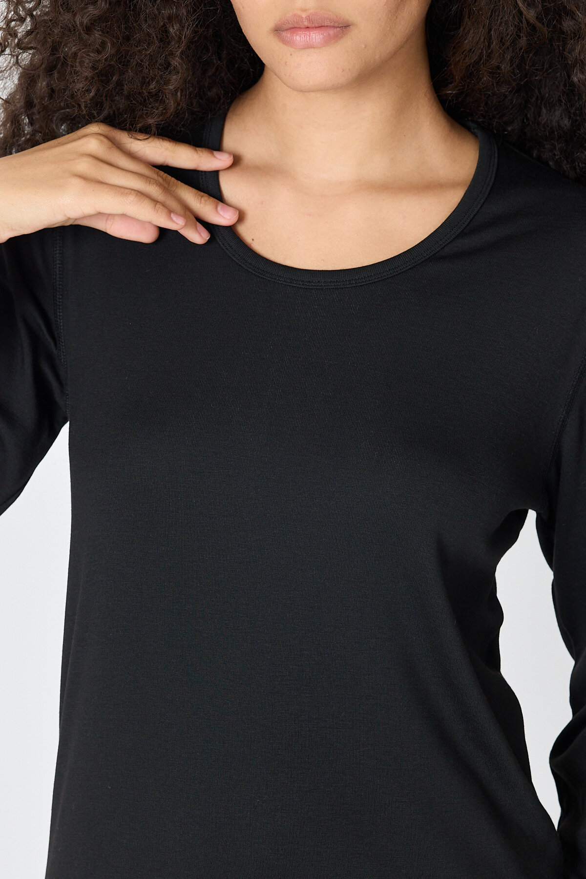 Malabadi Unisex Siyah Açık Yaka Uzun Kollu Ekonomik Termal İçlik 343 - 11